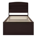 Lit plateforme Whisen Twin XL avec tête de lit LED de rangement, station de charge, lit gigogne simple et 2 tiroirs