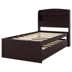 Lit plateforme Whisen Twin XL avec tête de lit LED de rangement, station de charge, lit gigogne simple et 2 tiroirs