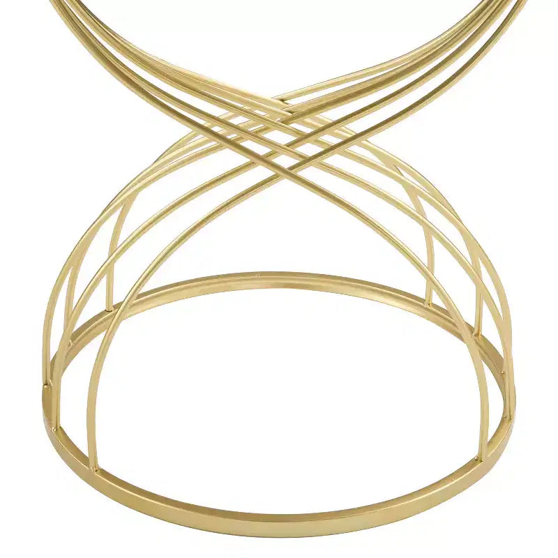 Table d'appoint moderne Table de chevet ronde Table basse Table de nuit avec cadre en métal doré et plateau miroir noir-ModernLuxe