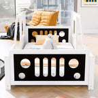 Lit plateforme Whisen en forme de voiture classique avec roues
