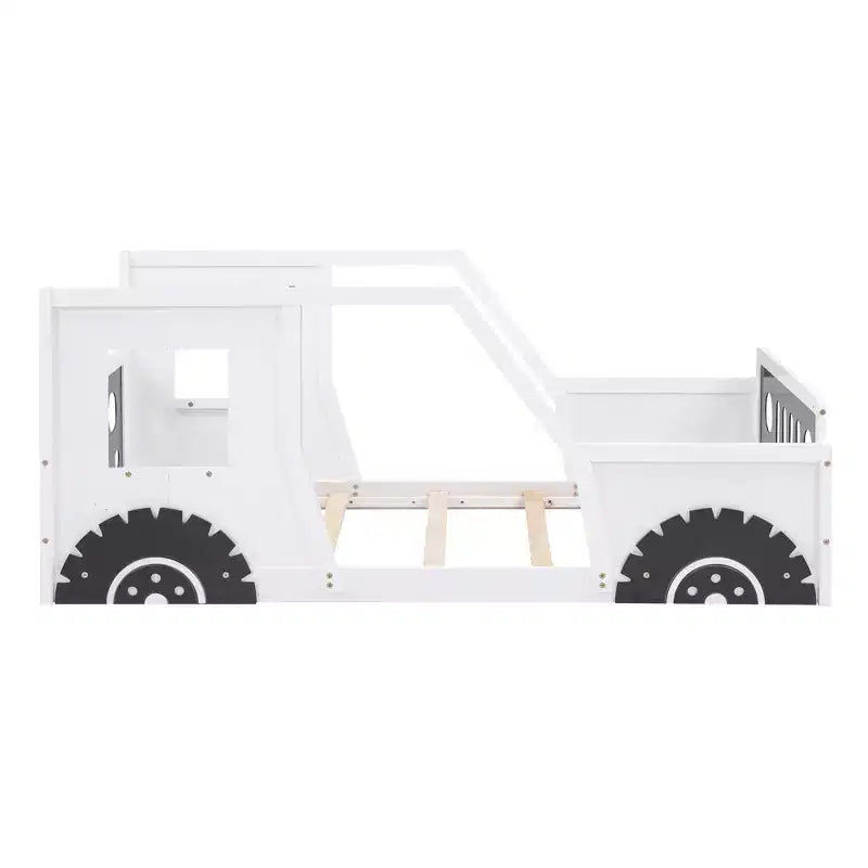 Lit plateforme Whisen en forme de voiture classique avec roues