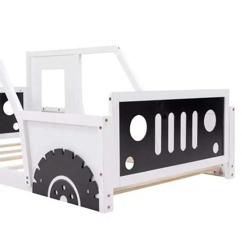Lit plateforme Whisen en forme de voiture classique avec roues