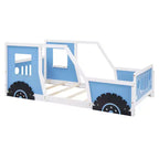 Lit plateforme Whisen en forme de voiture classique avec roues