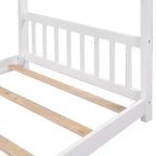 Lit plateforme double/grand, cadre de lit de jeu en bois en forme de maison avec tête de lit, pied de lit et design de toit - ModernLuxe