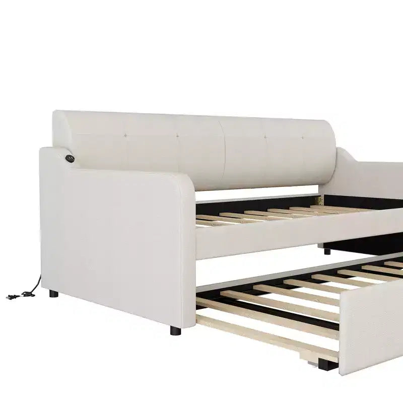 Lit de repos Whisen Upholstery avec lit gigogne relevable et port de charge USB
