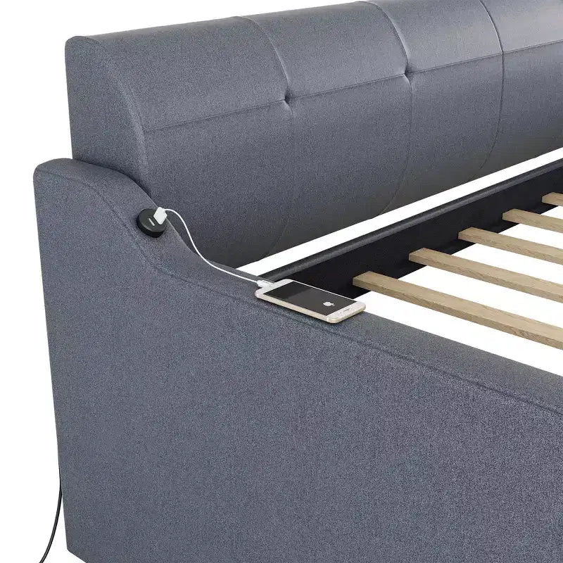 Lit de repos Whisen Upholstery avec lit gigogne relevable et port de charge USB