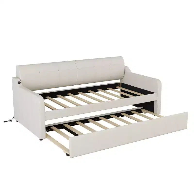 Lit de repos Whisen Upholstery avec lit gigogne relevable et port de charge USB