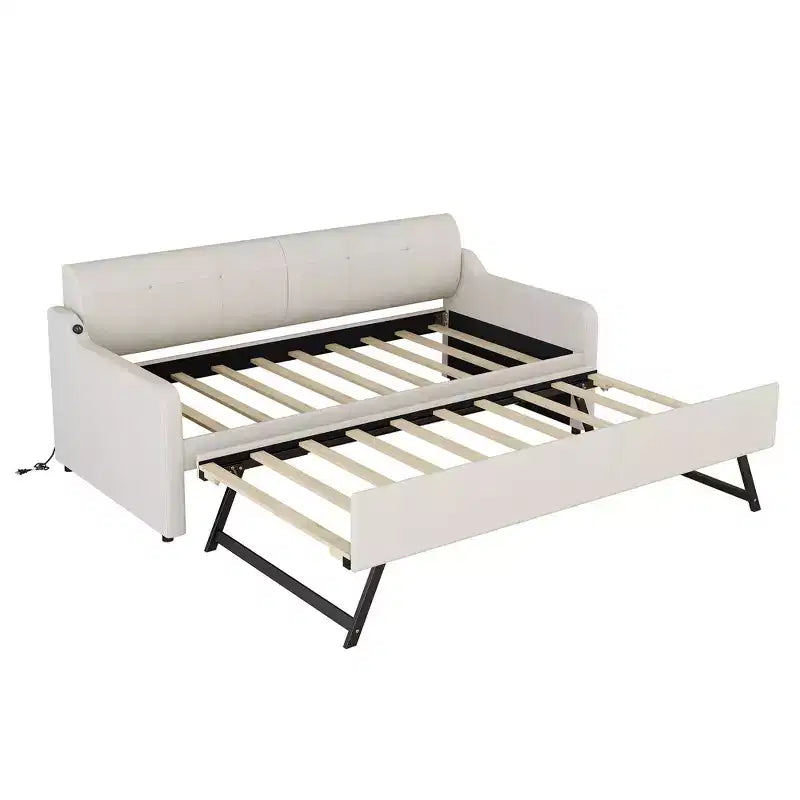 Lit de repos Whisen Upholstery avec lit gigogne relevable et port de charge USB
