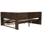 Lit de jour double en bois Whisen avec étagères de rangement, USB, LED et lit gigogne