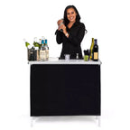 GoBar Portable Bar Table for Events - Pop Up Mobile Bartending Station with Travel Carrying Case