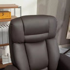 Fauteuil inclinable pivotant HOMCOM avec pouf, fauteuil inclinable en cuir PU avec repose-pieds, pour salon, chambre, bureau