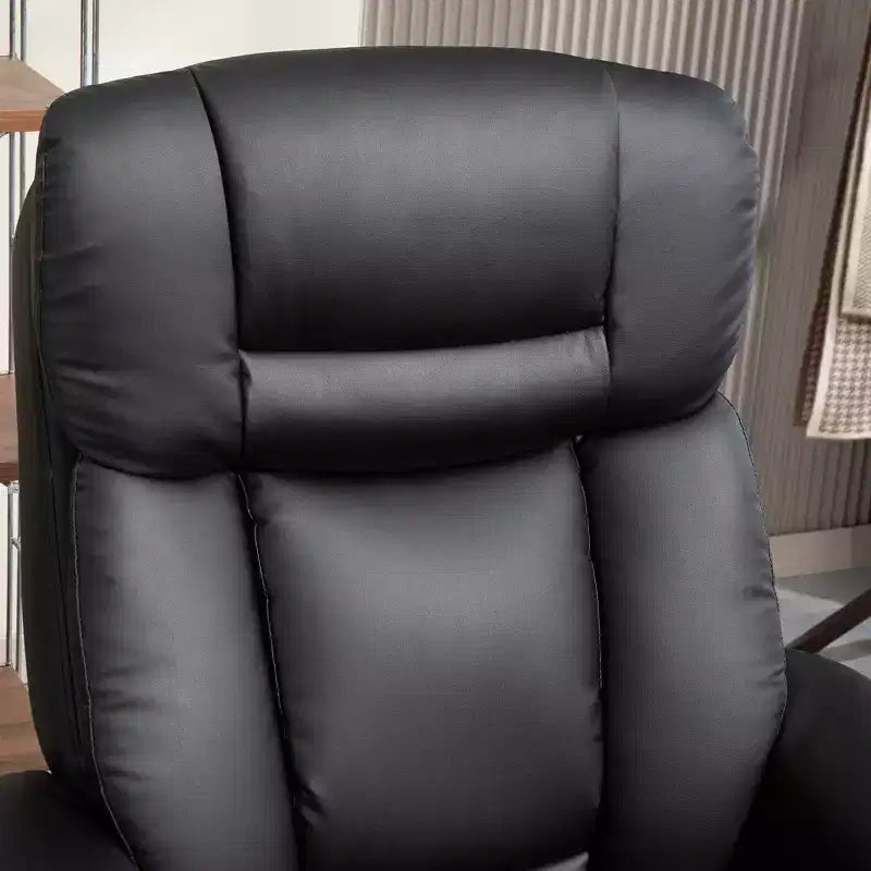 Fauteuil inclinable pivotant HOMCOM avec pouf, fauteuil inclinable en cuir PU avec repose-pieds, pour salon, chambre, bureau