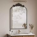 BEAUTYPEAK Miroirs de salle de bain à dessus arqué 24x36, Noir