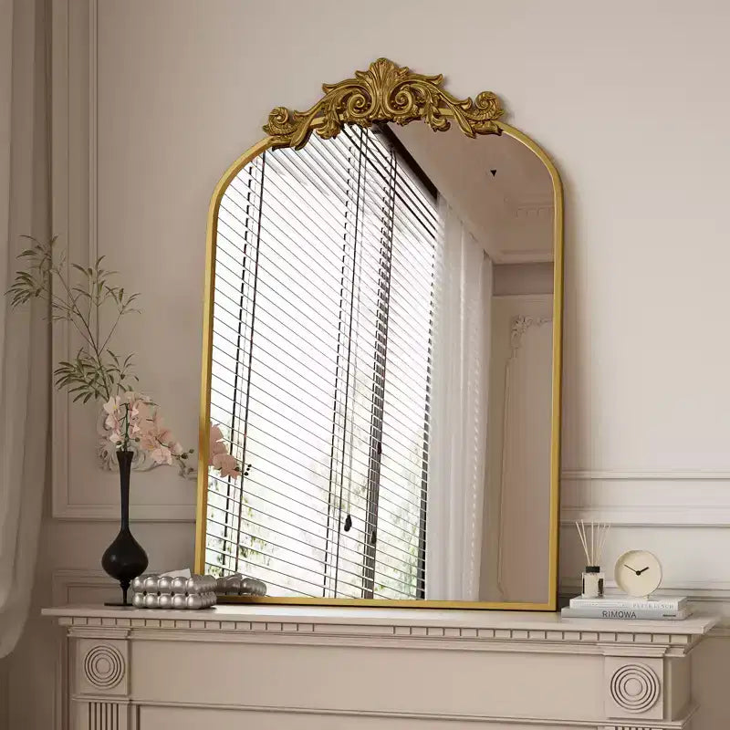 BEAUTYPEAK Miroirs de salle de bain à dessus arqué 24x36, Noir