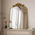 BEAUTYPEAK Miroirs de salle de bain à dessus arqué 24x36, Noir