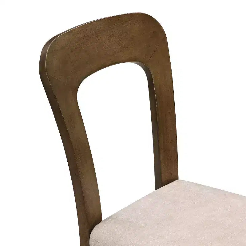 Lot de 2 élégantes chaises de salle à manger en bois avec assise rembourrée en chenille, cadre en bois d'hévéa massif - Christopher Knight Home