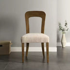 Lot de 2 élégantes chaises de salle à manger en bois avec assise rembourrée en chenille, cadre en bois d'hévéa massif - Christopher Knight Home