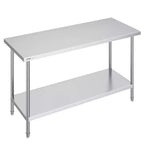 VEVOR Stainless Steel Prep Table, 24 x 60 x 34 Inch, 840 lbs Load Capacity, Heavy Duty Metal Worktable with 3 Adjustable Height Levels