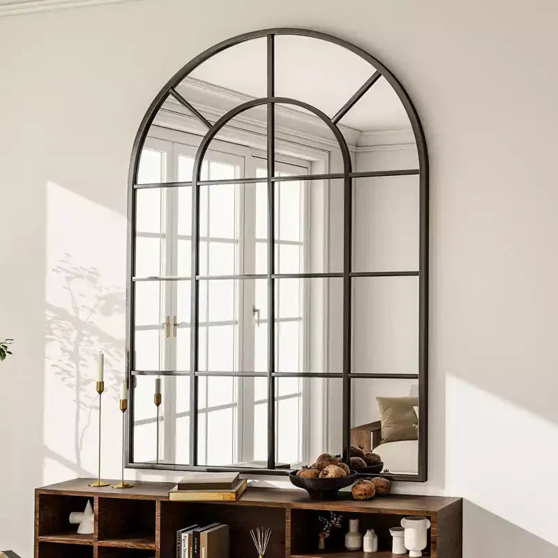 BEAUTYPEAK Miroir mural à cadre noir pour salle de bain 24 x 36
