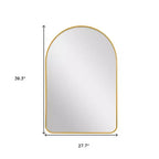 Miroir de salle de bain HomeRoots 39 avec cadre en métal doré et arc