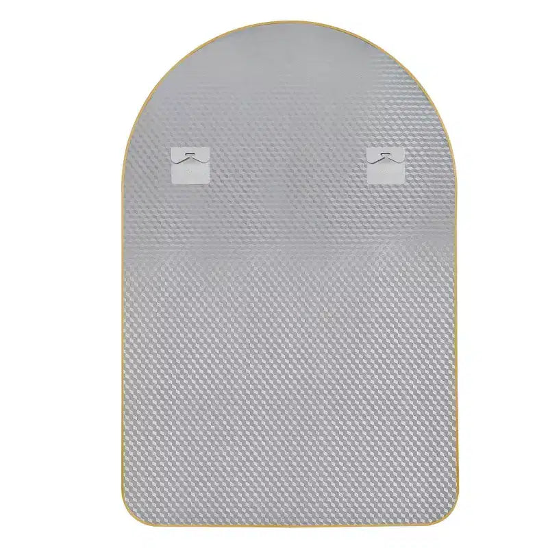 Miroir de salle de bain HomeRoots 39 avec cadre en métal doré et arc