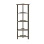 HomeRoots Gray Solid Wood Corner Bookcase