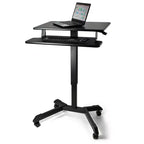 Victor High Rise Mobile Adjustable Standing Desk with Keyboard Tray