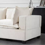 Canapé d'angle modulable Whisen avec pouf de rangement mobile, canapé en U 7 places
