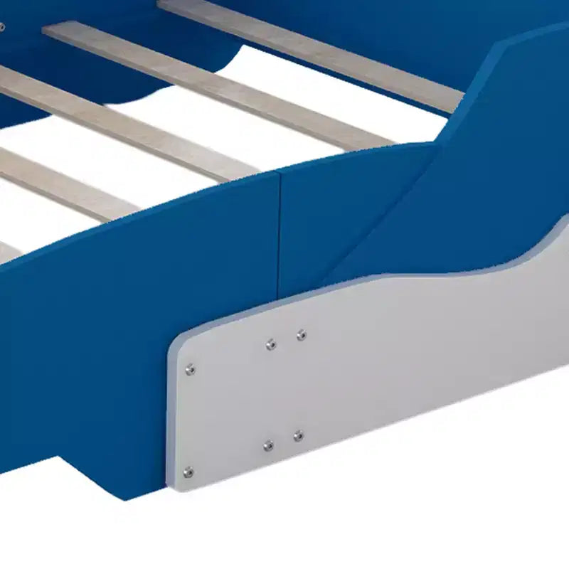 Lit plateforme Whisen Unique Design en forme de voiture de course, taille double, avec roues