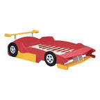 Lit plateforme Whisen Unique Design en forme de voiture de course, taille double, avec roues