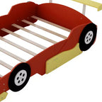 Lit plateforme Whisen Unique Design en forme de voiture de course, taille double, avec roues
