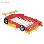 Lit plateforme Whisen Unique Design en forme de voiture de course, taille double, avec roues