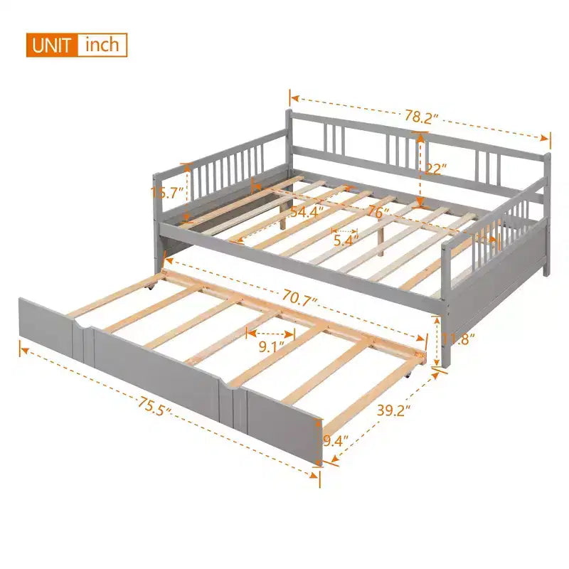 Lit plateforme Whisen Unique Design en forme de voiture de course, taille double, avec roues