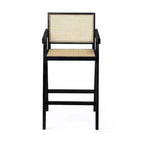 Tabourets de bar modernes et minimalistes Christopher Knight Home Kelly en bois d'hévéa avec cannage (Lot de 2)