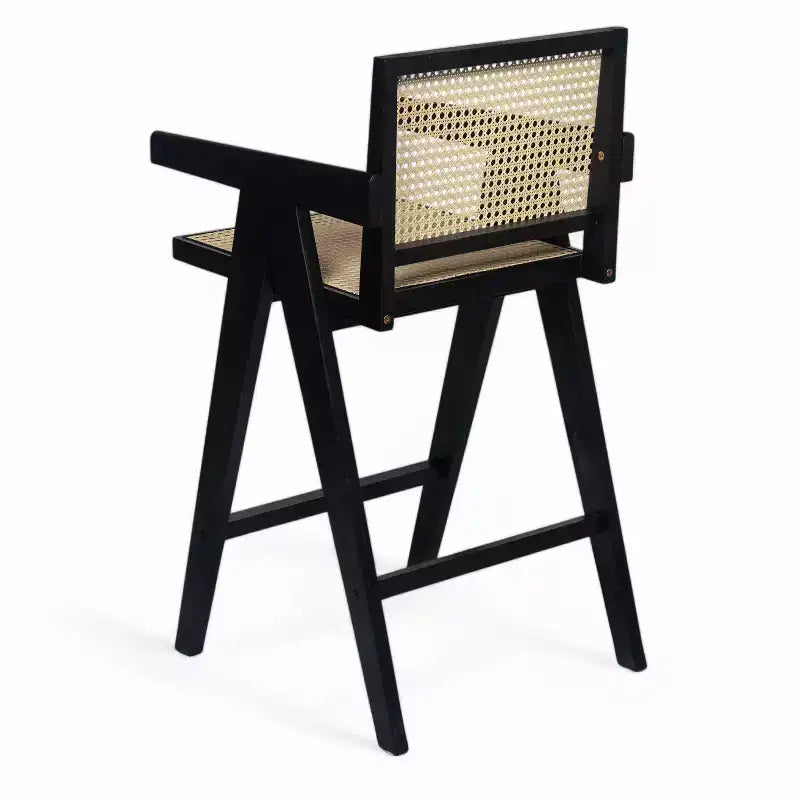 Tabourets de bar modernes et minimalistes Christopher Knight Home Kelly en bois d'hévéa avec cannage (Lot de 2)