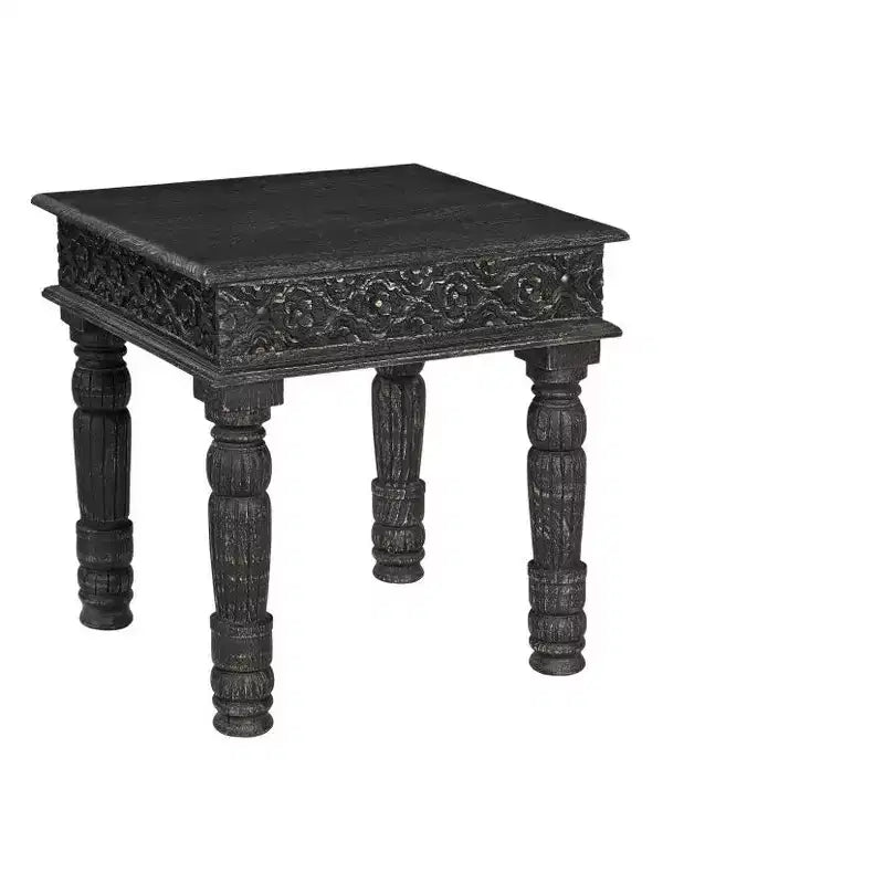 Table d'appoint HomeRoots 24 en bois massif noir vieilli