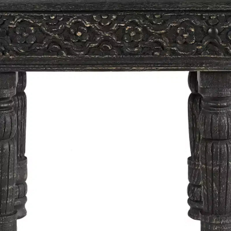 Table d'appoint HomeRoots 24 en bois massif noir vieilli