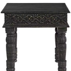 Table d'appoint HomeRoots 24 en bois massif noir vieilli