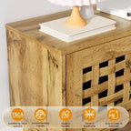 Meuble TV Heynemo avec rangement pour téléviseurs de 55 pouces, meuble TV en bois, meuble TV de style scandinave avec rangement, chambre à coucher, couleur bois naturel