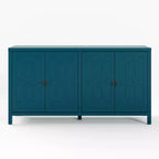 Buffet Heynemo, buffet de 152 cm de style moderne du milieu du siècle avec 4 portes et étagères réglables, buffet pour entrée, bleu turquoise