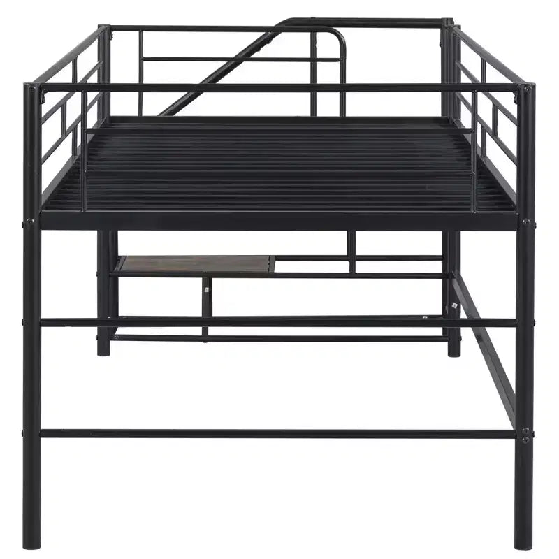 Lit mezzanine mi-hauteur Whisen 88,80''L 41,40''l 39,00''H avec escalier de rangement