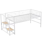 Lit mezzanine mi-hauteur Whisen 88,80''L 41,40''l 39,00''H avec escalier de rangement