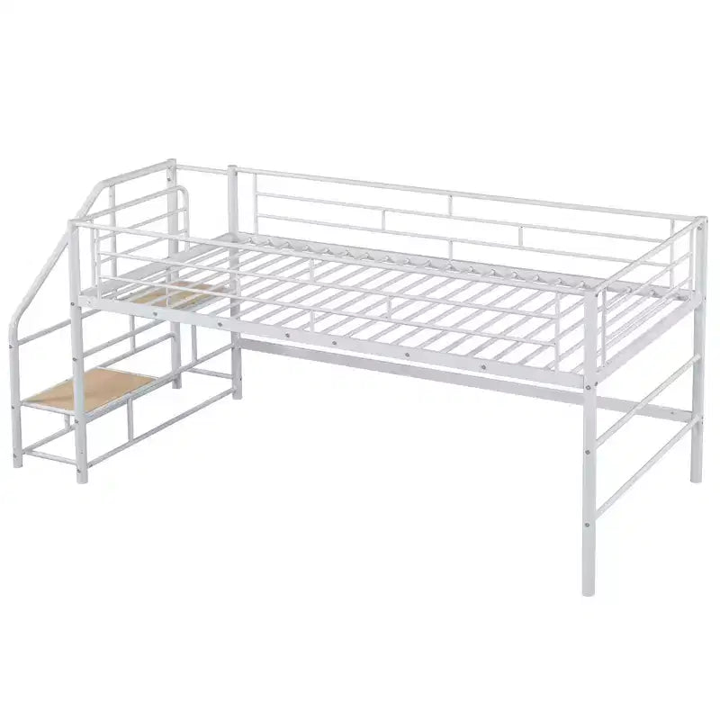 Lit mezzanine mi-hauteur Whisen 88,80''L 41,40''l 39,00''H avec escalier de rangement