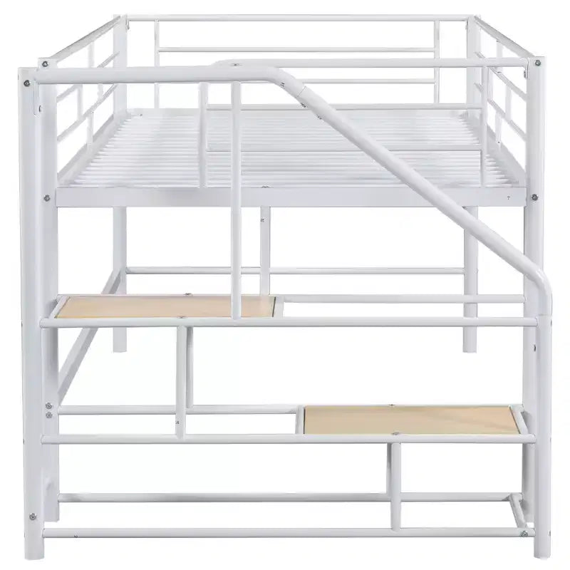 Lit mezzanine mi-hauteur Whisen 88,80''L 41,40''l 39,00''H avec escalier de rangement