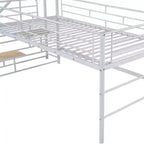 Lit mezzanine mi-hauteur Whisen 88,80''L 41,40''l 39,00''H avec escalier de rangement