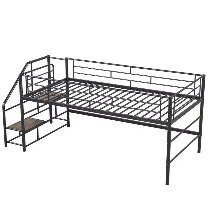 Lit mezzanine mi-hauteur Whisen 88,80''L 41,40''l 39,00''H avec escalier de rangement