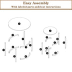 VECELO Tables gigognes basses (lot de 2), tables d'appoint rondes en bois avec pieds antidérapants réglables pour le salon, marron