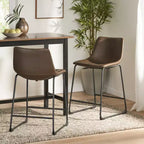 Tabourets de comptoir Christopher Knight Home Juliana modernes en similicuir et cadre en acier de 24 pouces (lot de 2)