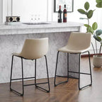 Tabourets de comptoir Christopher Knight Home Juliana modernes en similicuir et cadre en acier de 24 pouces (lot de 2)