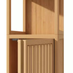 Meuble de rangement pour salle de bain, organiseur de rangement avec 2 étagères ouvertes, portes, grande capacité, armoire de sol multifonctionnelle autoportante pour le bureau, la cuisine